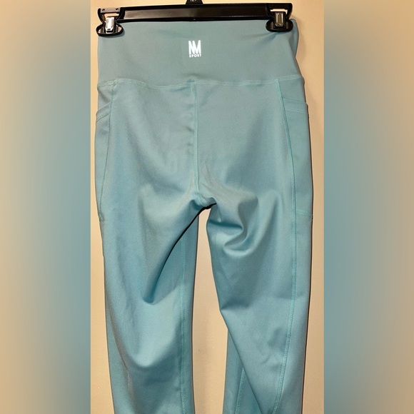 NICOLE MILLER SPORT LEGGINGS WOMEN BLUE ANKLE LENGTH POCKET-WORKOUT SIZE LARGE - Picture 11 of 13
